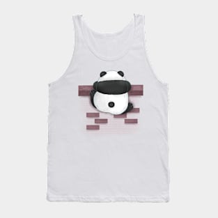 Baby Panda Climbing A Fence Tank Top